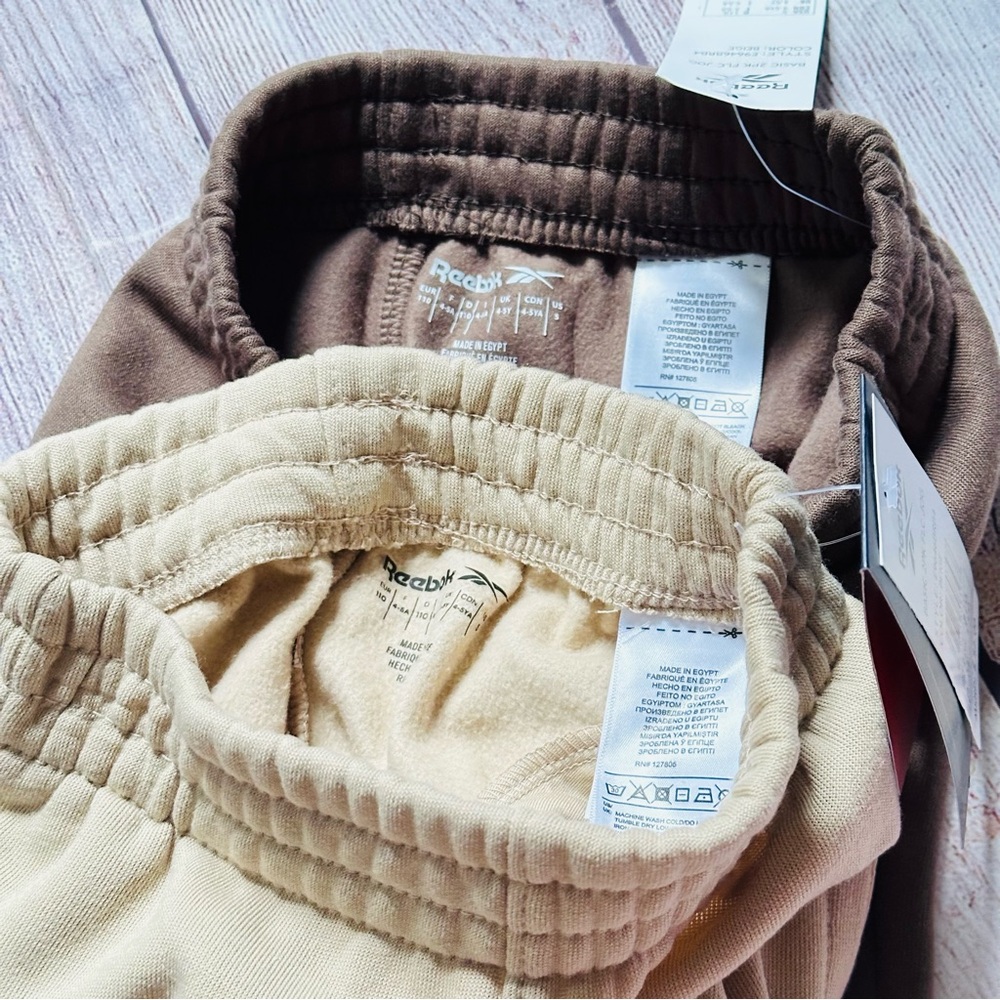 Reebok Kids Brown and Tan Fleece Lined Jogger Pants Size 5 NEW - Picture 5 of 7